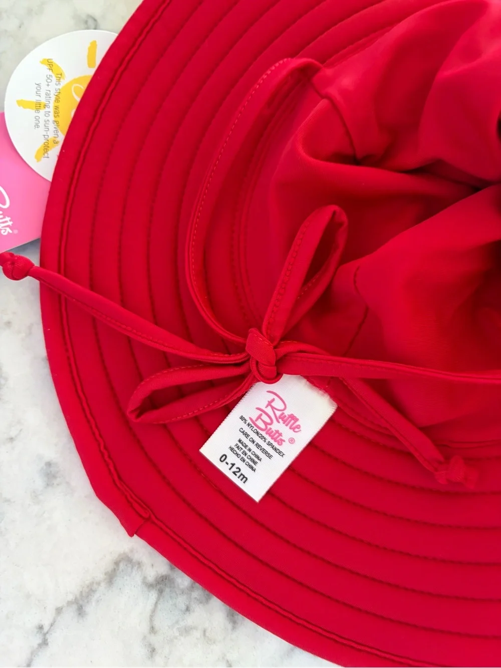 Lot of 3 Ruffle Butts Pink Polka Dot, Black & Red Sun Hat Set